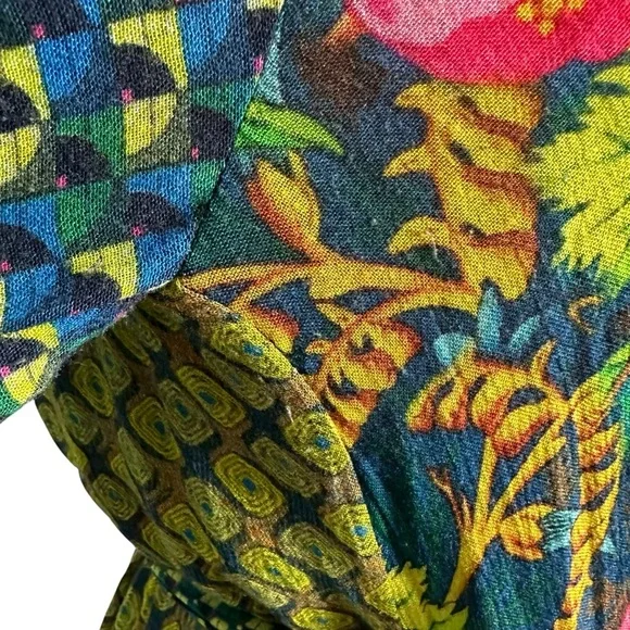 Anthropologie Bl^nk Romalie Printed Wrap Dress Size M - Picture 14 of 16